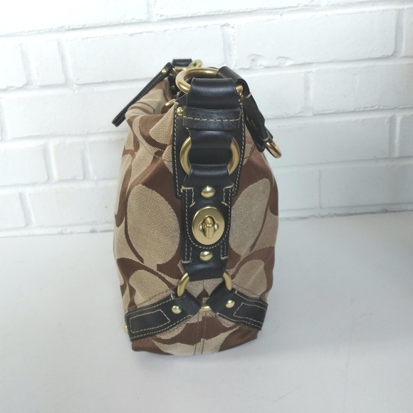 Coach black leather and canvas - Picture 4 of 8